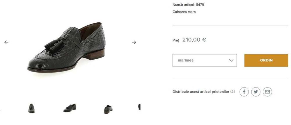 Pantofi loafer de lux 44.5 45 lucrati manual Towncraft NOI piele nat.