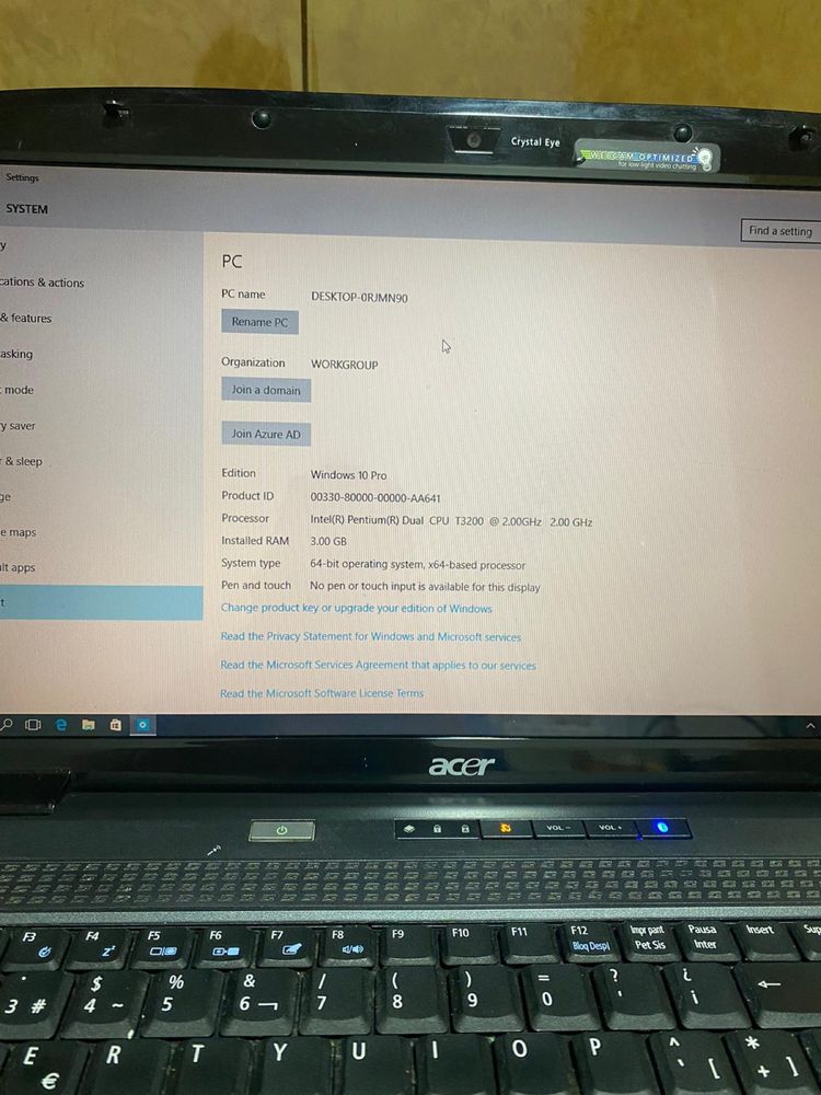 Laptop acer aspire