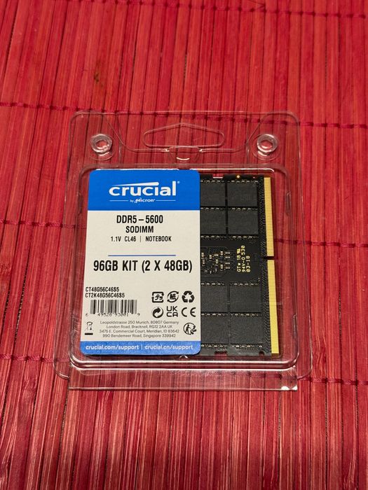 Crucial 96Gb DDR5 5600Mhz CL46 Laptop 2x48Gb - sigilat