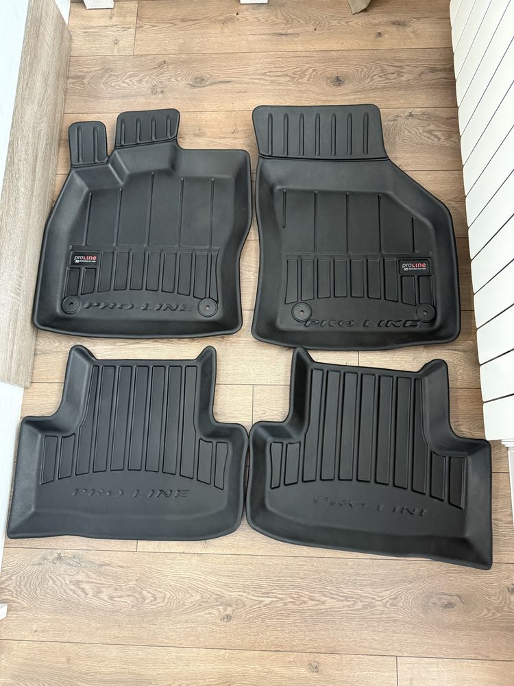 3D Гумени стелки Pro Line + Мокетни стелки за Skoda Karoq/Шкода Карок