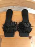 Черни кожени чехли ZARA + черни кожени Mery Janes ZARA - размер 40