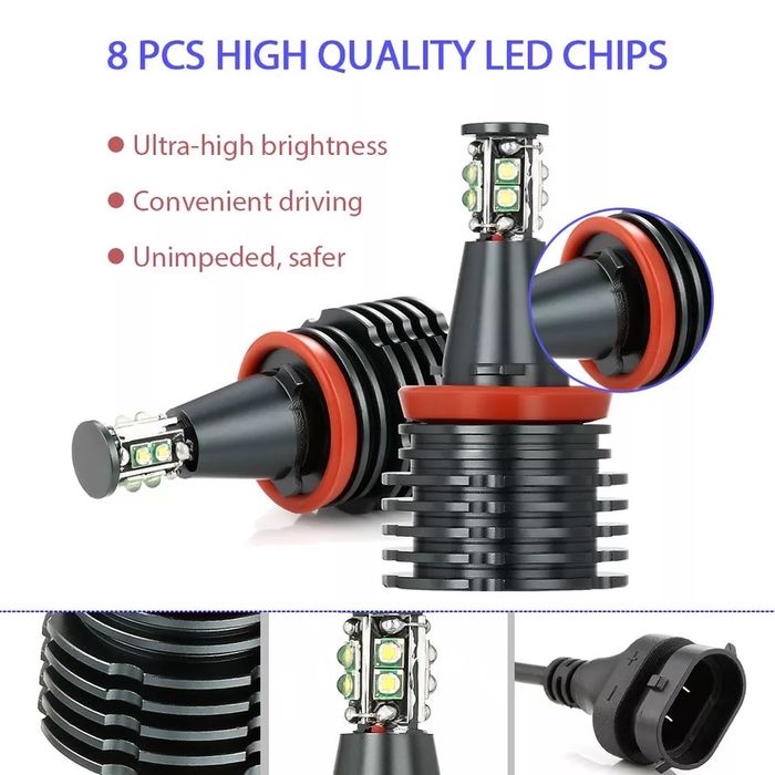 Angel eyes H8 LED 120W 6000LM BMW E90 E92 E82 E70 X5 E71 X6