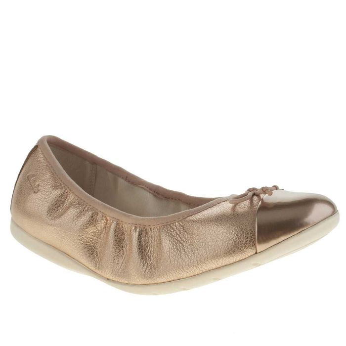 ПРОМО до 30.10! CLARKS № 36/37 – Дамски балеринки ест кожа ROSE & GOLD
