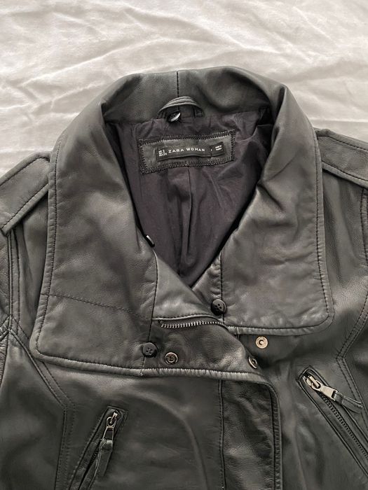 Geaca din piele naturală, Zara, femei