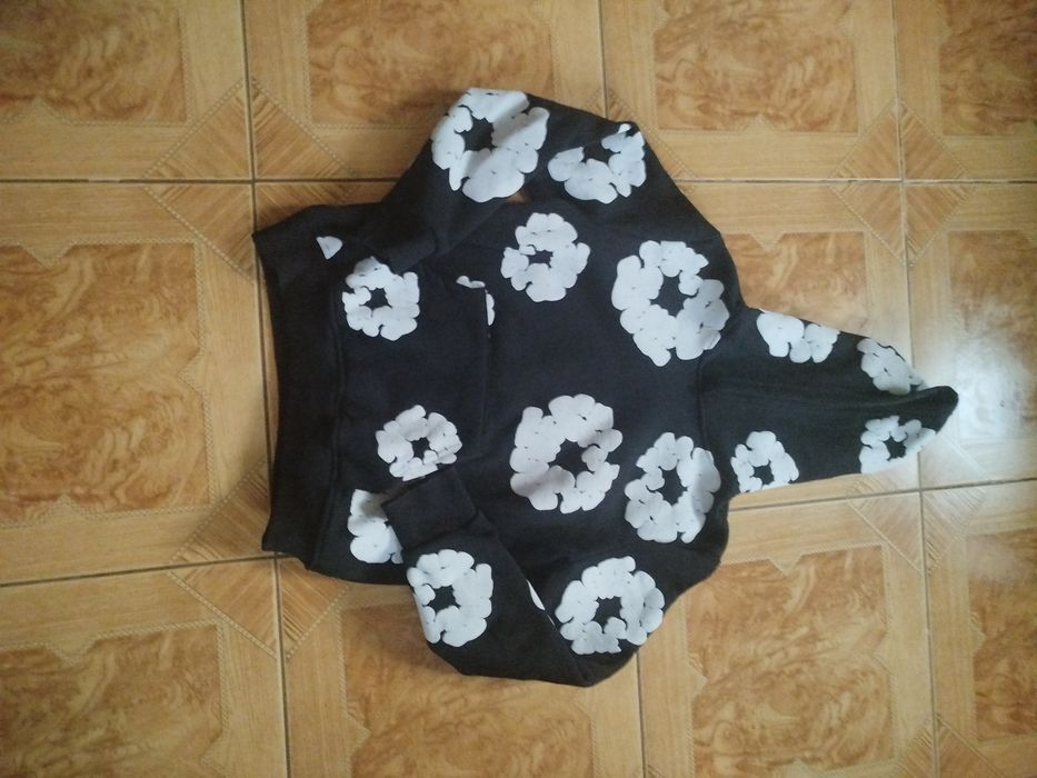 Hanorac denim terse negru