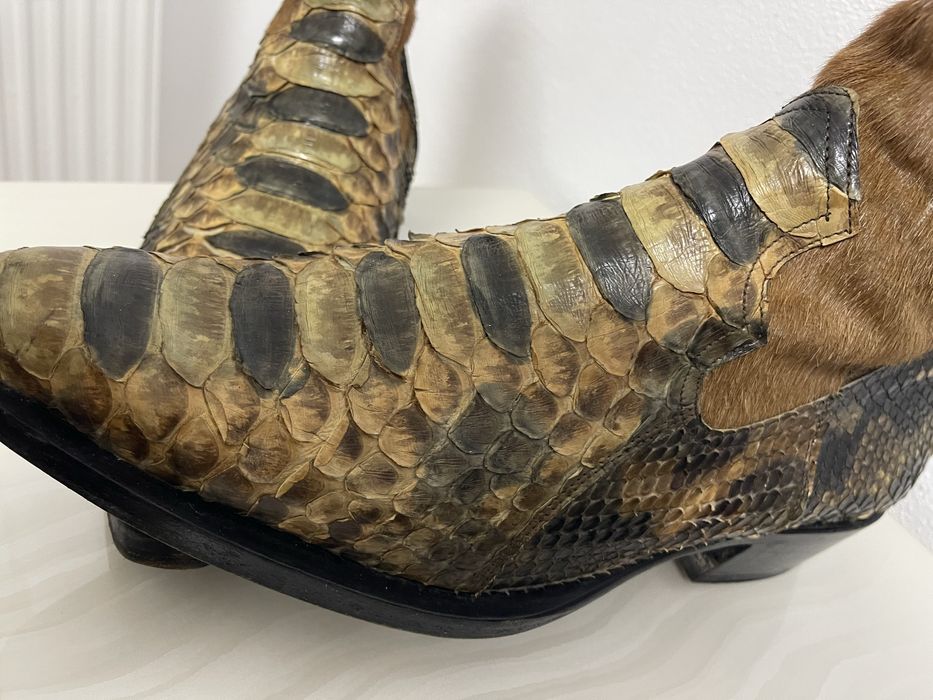 Ghete piele căprioară și piton