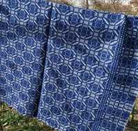 Covor / cuvertura traditionala din lana albastra nefolosita cca180/220
