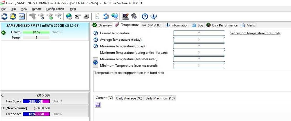 Solid-State Drive (SSD) Samsung 256GB PM871 MZ-MLN256D mSATA