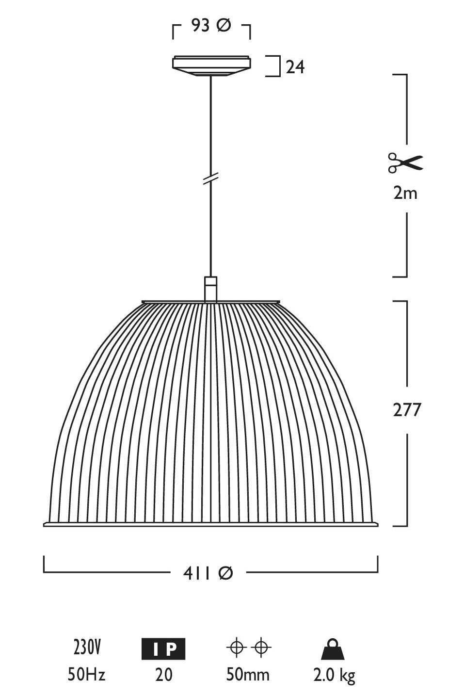 Corp iluminat - Lustra pe fir / Pendant Light - Hacel Sequa 8 buc