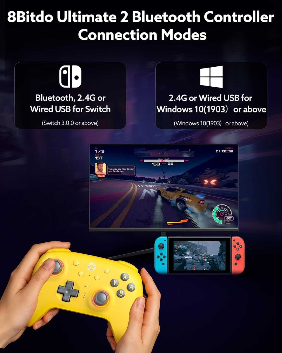 8Bitdo Ultimate 2 Bluetooth контролер (актуализация на TMR джойстик)