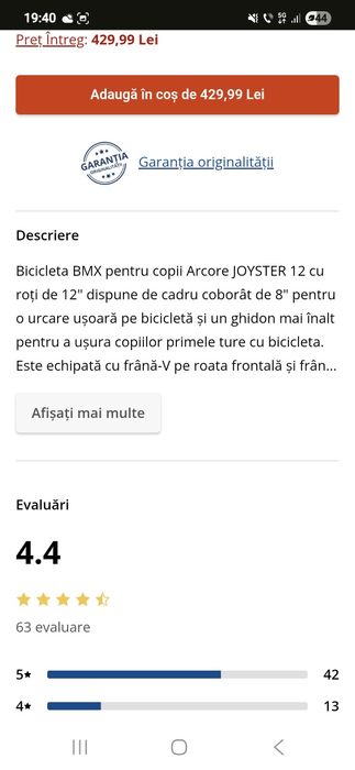 Bicicleta fetite 2-4 ani