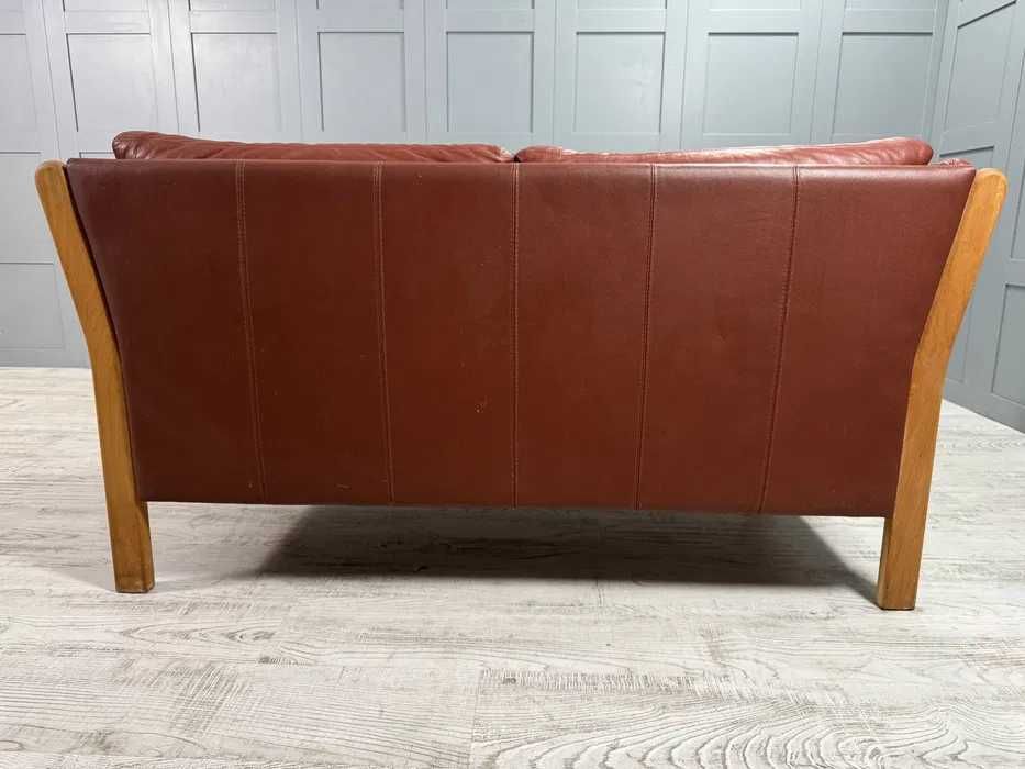 Датски диван 2-ка естествена кожа Д1088-Д