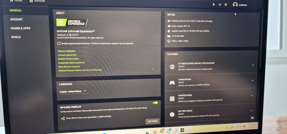 Vand Laptop HP Pavilion 16.1"