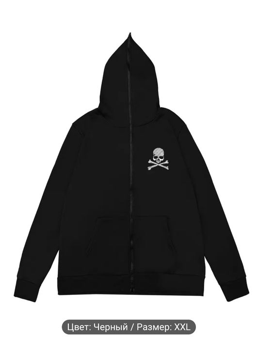 Кофта капюшонка Новая с черепом тёплая на замке. Размер XL.оверсайз.