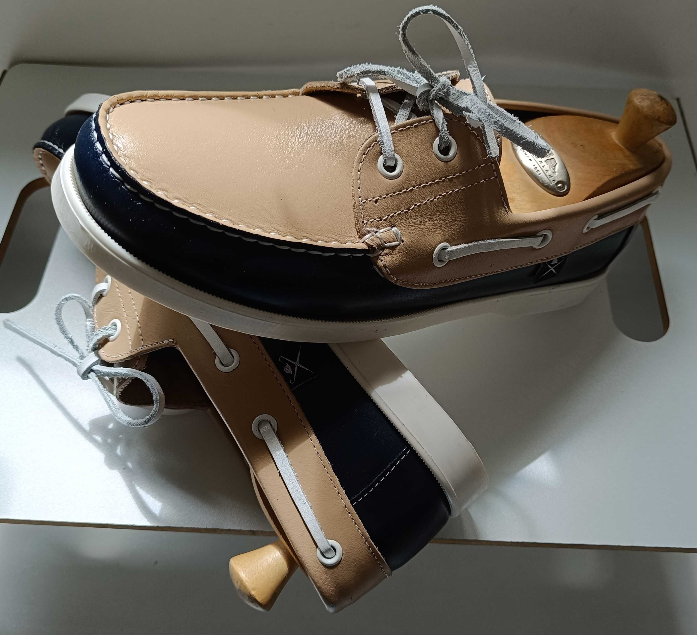 Pantofi boat 39 39.5 casual mocasini de lux Hackett London NOI piele