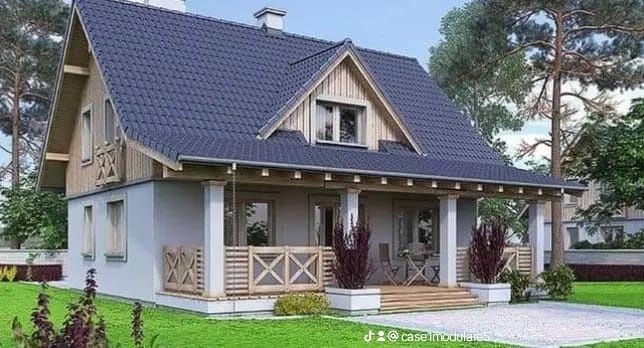 Casa, garaje auto si containere modulare tip birou, dimensiuni in func
