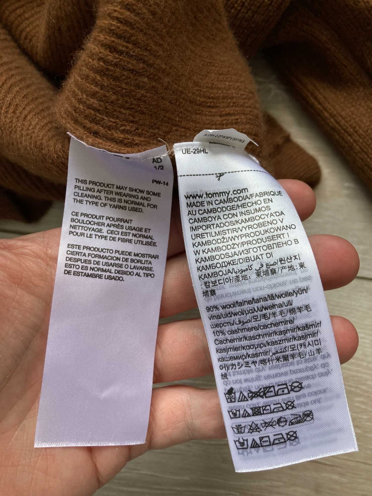 Tommy Hilfigre Wool Cashmere женски пуловер вълна и кашмир XL