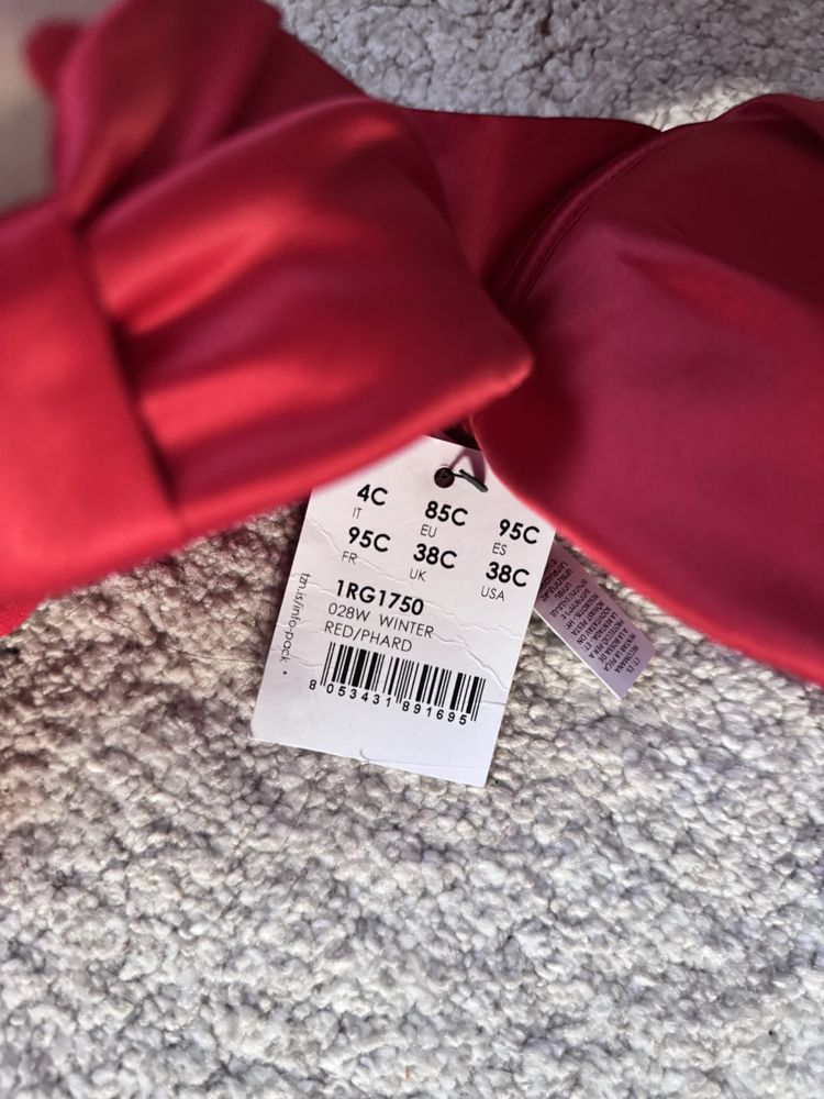 Sutien nou Tezenis, mărimea 85C – Model retro cu buline, push-up, roșu