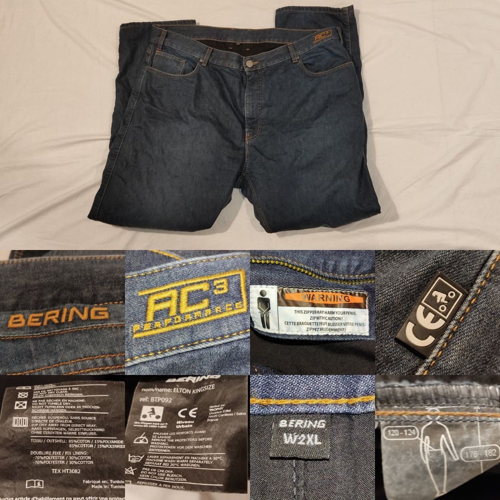 Pantaloni Bering Performance AC3 blugi jeans motor moto atv protecții