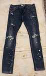 Blugi Skinny bleumarin cu pete vopsea alba marimea 40