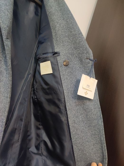 Palton bărbați light blue mărime 46 (NOU)