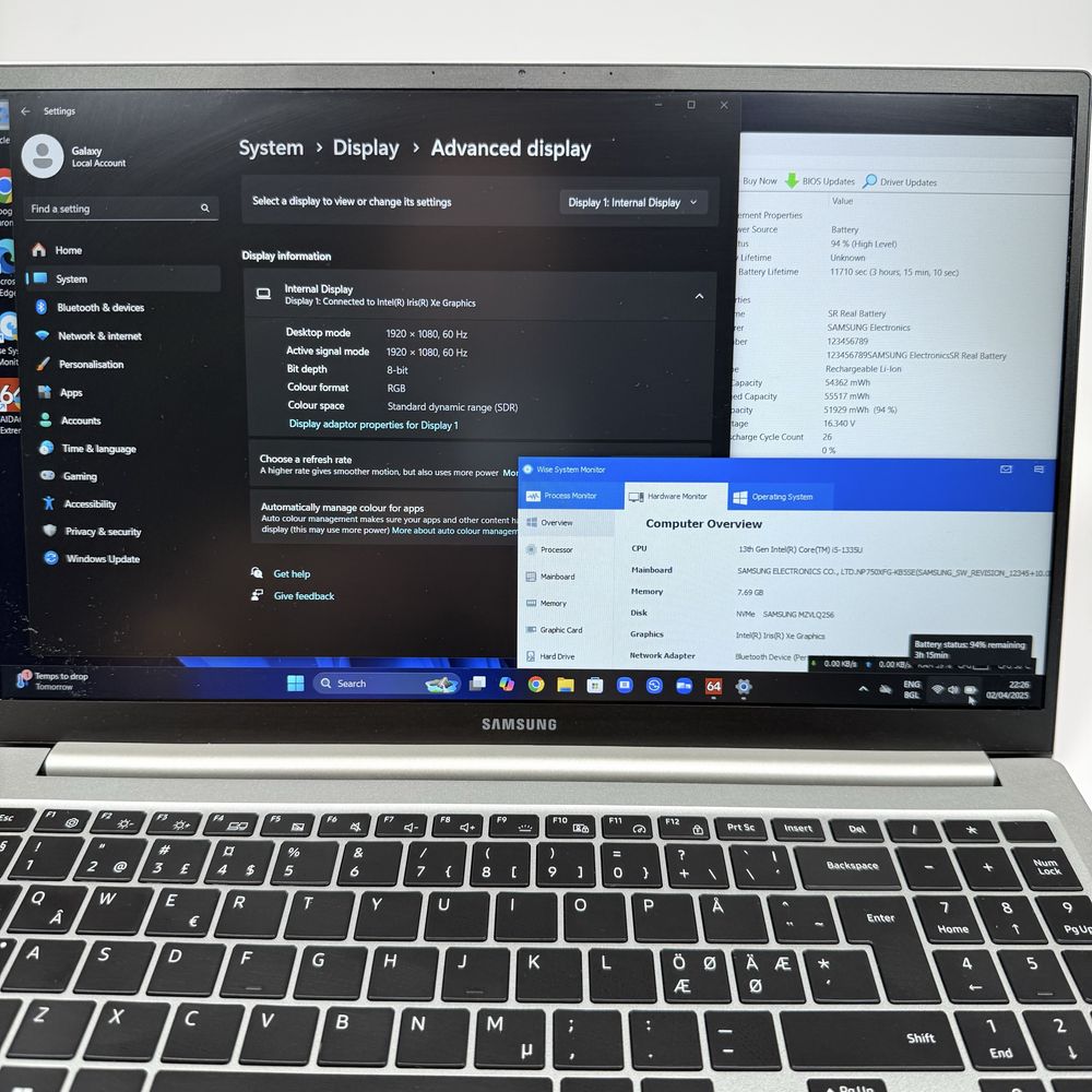 Лаптоп Samsung Galaxy Book 3/15,6” IPS/i5-1335U 10x4,60GHz
