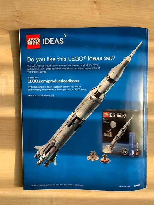 Vand Lego NASA Apollo Saturn V (cod 92176), 1969 piese