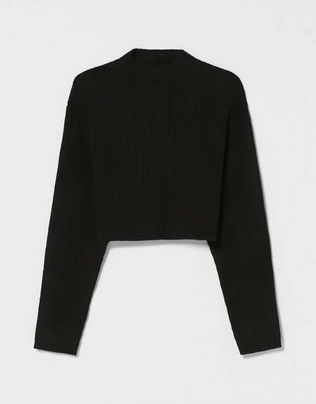 Pulover scurt / Bluza neagra Bershka , model foarte frumos,  S, M, L