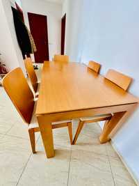 Трапезна маса с шест стола МДФ/ фурнир