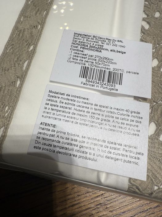 HONORIA Set așternut 4 piese, 200x220cm mobexpert