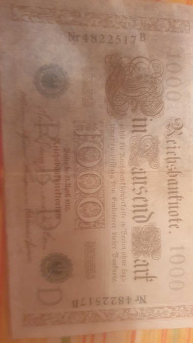 Банкнота 1000 марки 1910г