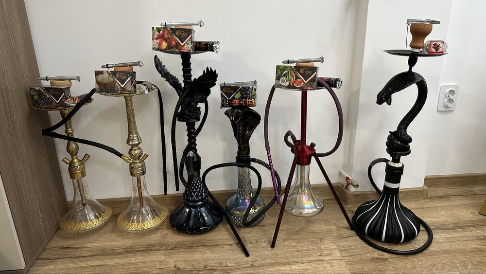 Narghilea nouă – set complet cu aromă, clește și cărbuni