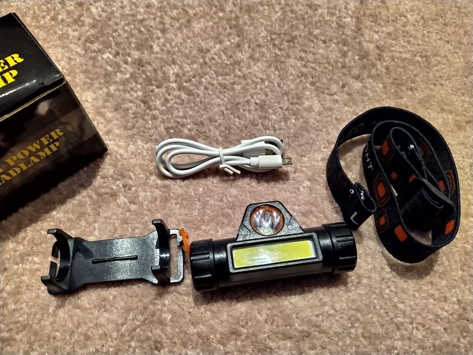 Lanterna frontala Detasabila 2 led XPE + COB + Magnet Incarcare USB