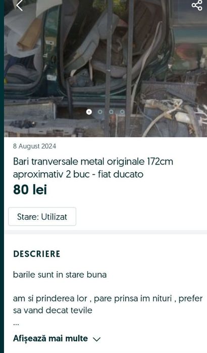 bari metal tranversale 172cm 2 buc