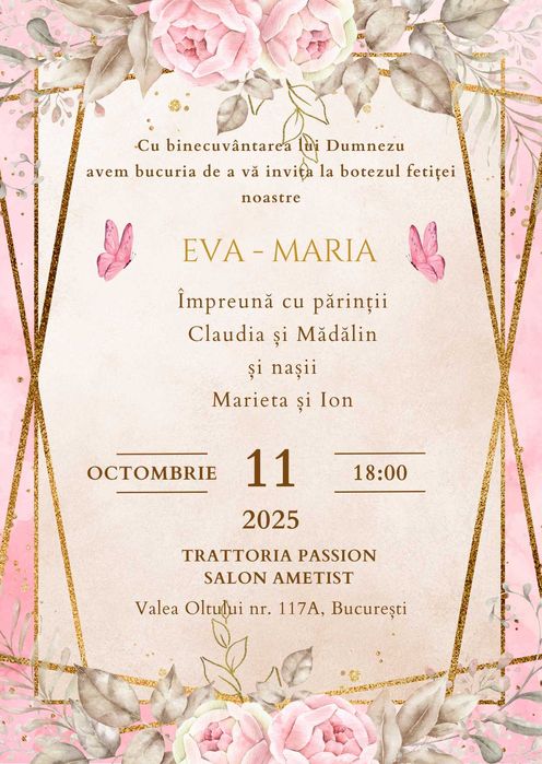 Invitatii nunta/botez/cununie civila/zile de nastere