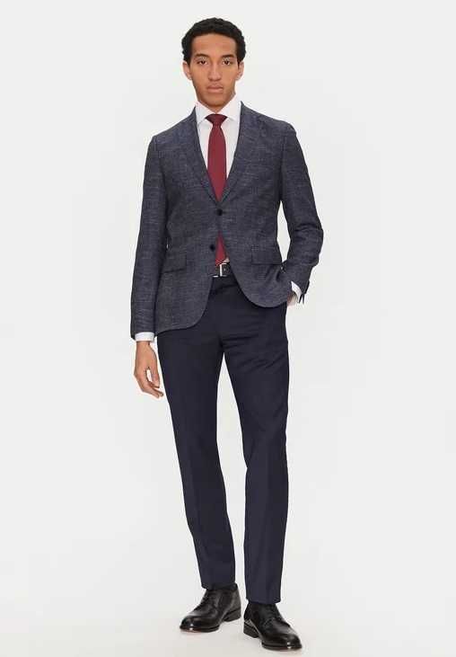 Sacou blazer slim 50 L Hugo Boss lana 100% navy microstructuri