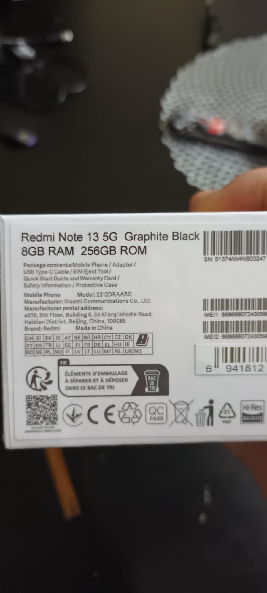 Telefon xiaomi Redmi note 13 dual sim 265gb  8gb Ram blue