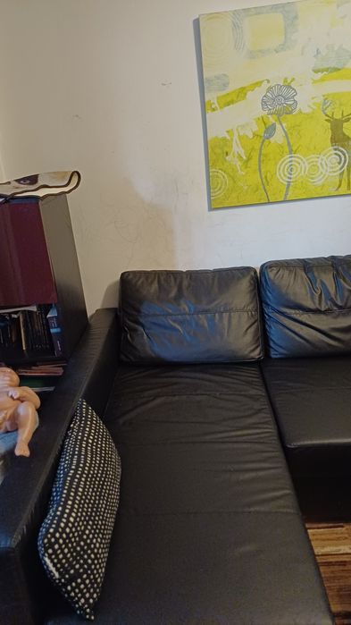 Coltar Friheten Ikea cu spatiu de depozitare, piele ecologica