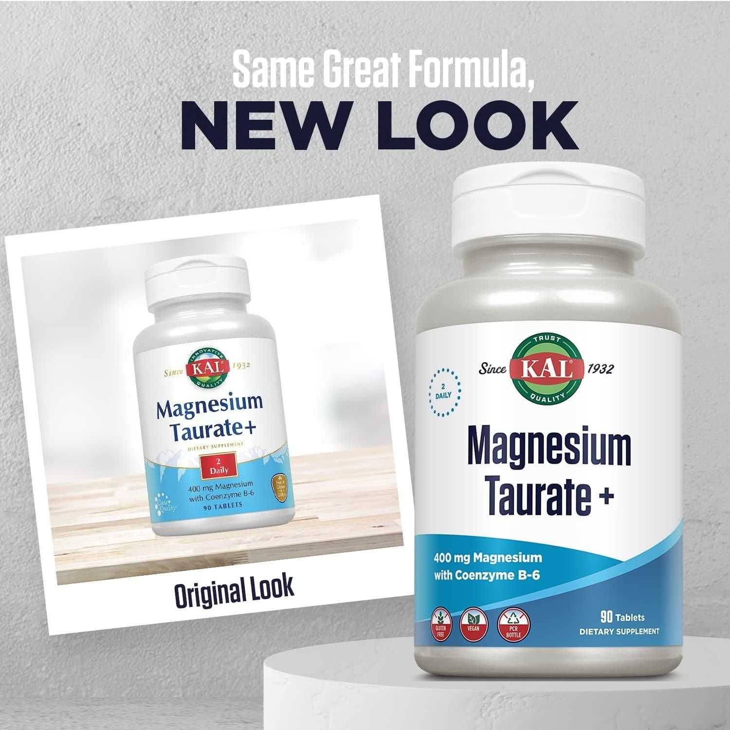 KAL Magnesium Taurate Plus 400mg w/ Coenzyme B6 90 Tabs