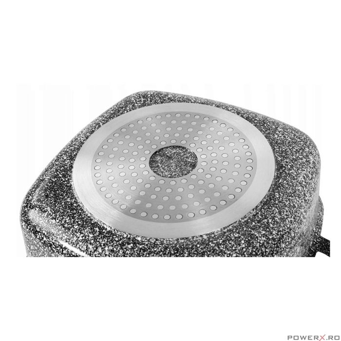 Vas pentru cuptor termorezistent, strat antiaderent marmura, cu capac,