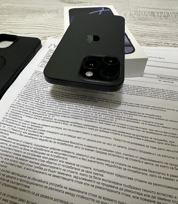 98% БАТЕРИЯ Iphone 16 Pro Max 256GB Black 5G 36м. ГАРАНЦИЯ