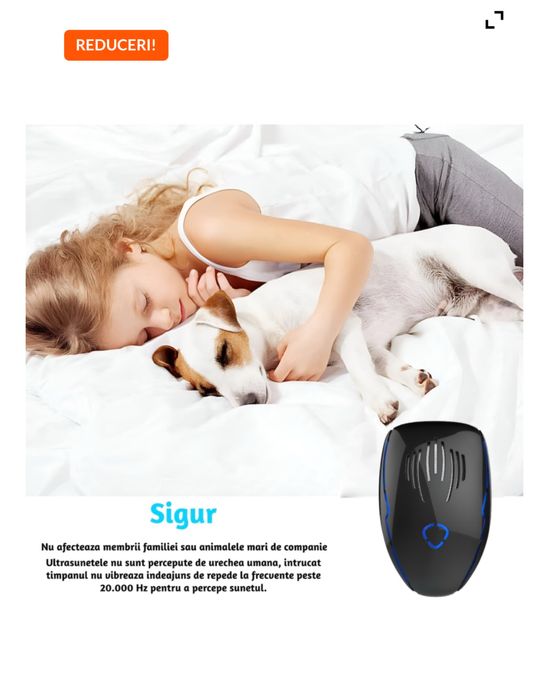 Dispozitiv inovativ cu ultrasunete anti daunatori ( insecte, rozatoare