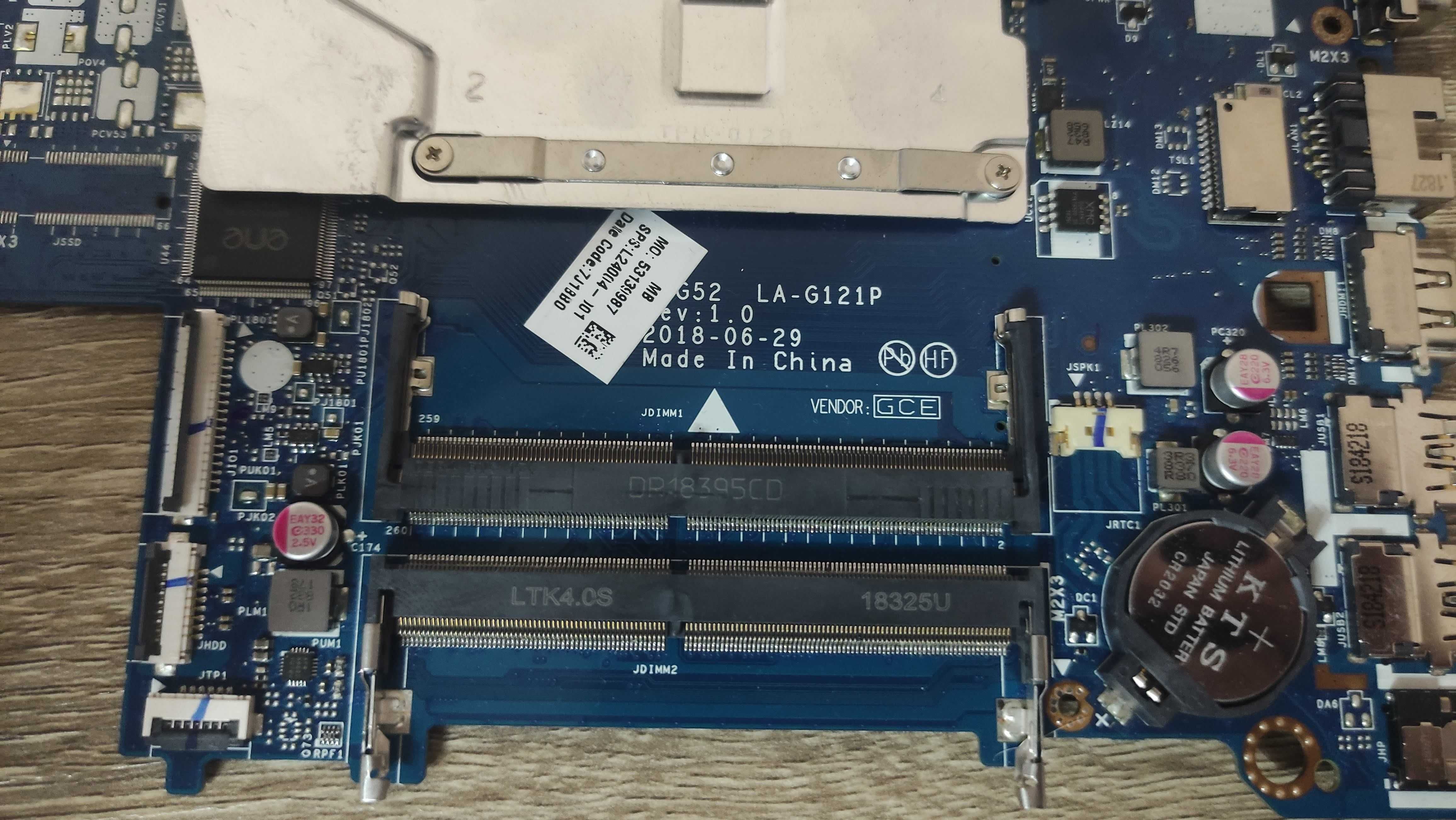 Дъна платка за HP 250 G6 EPG52 LA-G121P SPS: L24004-001