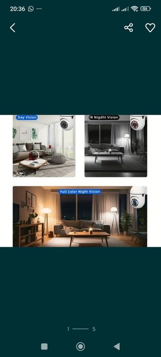 Camera wireless cu vedere nocturna, mișcare inteligenta int/ext