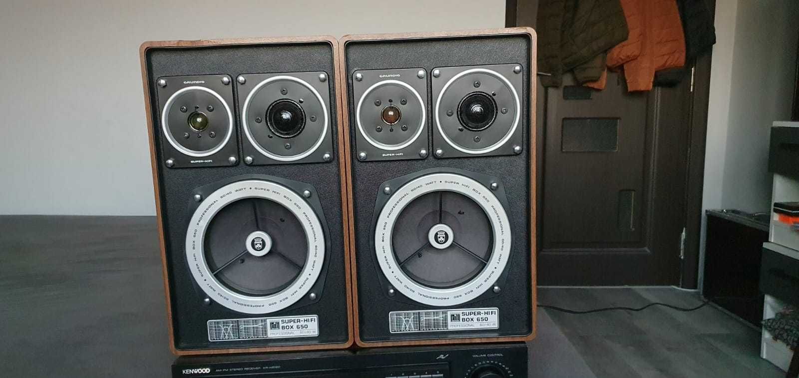 Sistem audio HiFi boxe+amplituner, receiver/statie amplificator