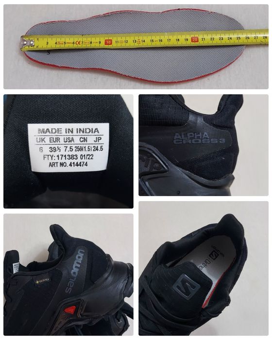 Pantofi alergare, trekking Salomon Alphacross 3 Gore Tex, nr 39 1/3