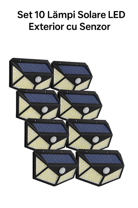 Set 10 Lămpi Solare LED Exterior cu Senzor Mișcare – Fără Cabluri