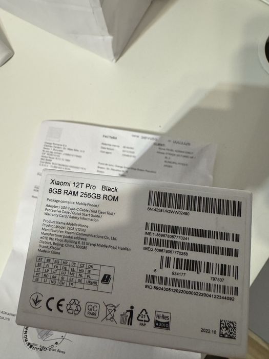 Vand Telefon mobil Xiaomi 12T PRO, 8GB RAM, 256GB, 5G, Cosmic Black