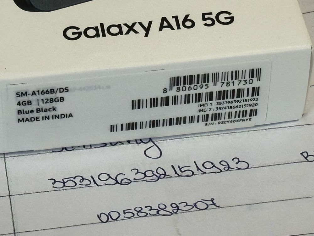 ЗАПЕЧАТАН 128GB Samsung A16 5G Гаранция Vivacom 2027 Blue Black