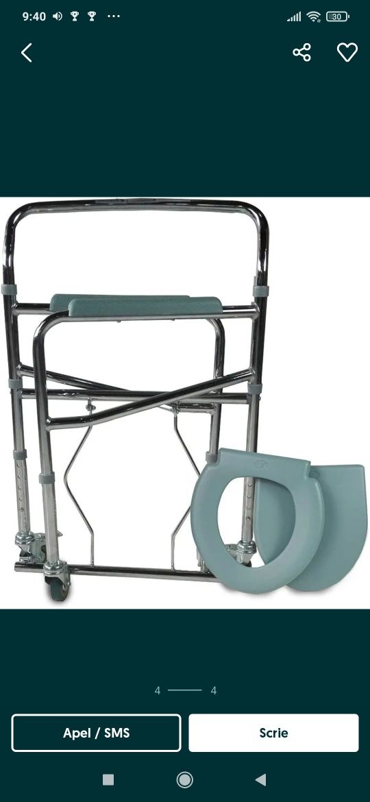 Scaun cu toaletă pentru handicap